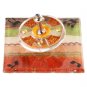 Set of Acrylic Dreidel in Orange with Base of Blanket Stripes