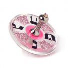 Acrylic Hanukkah Dreidel of Sparkling Pink
