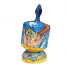 Yair Emanuel Large Wooden Dreidel with Noah’s Ark Design and Stand