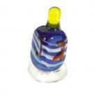 Yair Emanuel Exclusive Glass Dreidel with Blue and Yellow Design