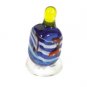 Yair Emanuel Exclusive Glass Dreidel with Blue and Yellow Design