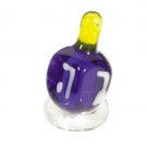 Yair Emanuel Exclusive Glass Dreidel with Dark Blue and Yellow Design