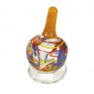 Yair Emanuel Exclusive Glass Dreidel with Clear White and Brown Design