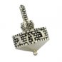 3.5 Centimeter Hanukkah Dreidel Engraved in Nickel