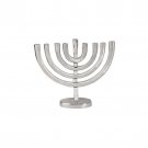 Yair Emanuel Silver Aluminum Hanukkah Menorah with Traditional Design