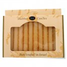 Safed Candles Almond Colored Shabbat Candles with Dripped Lines