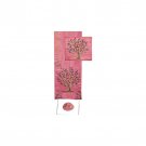 Colorful Tree of Life Yair Emanuel Pink Raw Silk Tallit with Matching Bag and Kippa