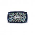 19x33cm Challah Tray with Armenian Floral Pattern in White Ceramic