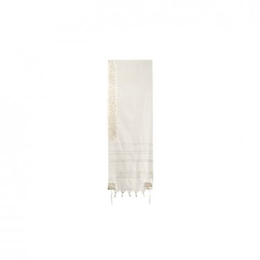 Yair Emanuel Wool Tallit with Embroidered Atara and Golden Pomegranates