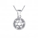 Sterling Silver Pendant with Engraved Hebrew Verse and Star of David