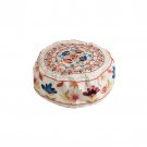 White Floral Bukharian Kippah by Yair Emanuel
