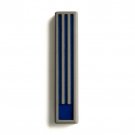 Blue Mezuzah in Concrete with Long Hebrew Letter Shin by ceMMent