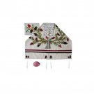 White Yair Emanuel Tallit Set – Pink Pomegranates on the Tree of Life