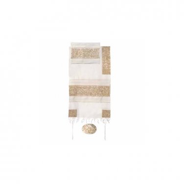 Yair Emanuel Abstract Golden Matriarchs Cotton Embroidered Tallit