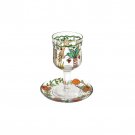 Yair Emanuel Glass Kiddush Cup Set with The Seven Species