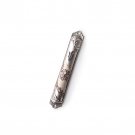 Pewter Mezuzah with Purple Leaf Print