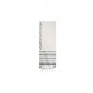Yair Emanuel Wool Tallis with Stripes and Design of Slate Blue
