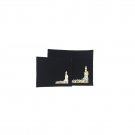 Dark Blue Velvet Tallit Bag Set with Jerusalem in Gold and Silver Thread