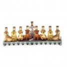 Dog Hanukkah Menorah with Purple Base and Paw Imprints