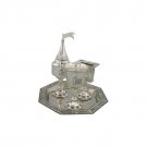 Havdalah Set with Floral Pattern in Nickel