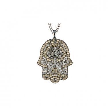 Yair Emanuel Large Hamsa Necklace in Gold