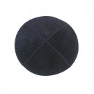 Navy Blue Suede Kippah with Four Sections and Traditional Design