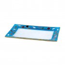 Rectangular Painted Glass Tray with Pomegranate Designs for Candle Holders
