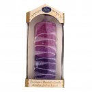 Safed Candles Pillar Havdalah Candle with Purple Sections and White Lines