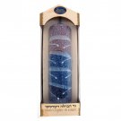 Safed Candles Pillar Havdalah Candle with Blue and Purple Sections