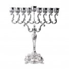 Large Silver Plated Antique Style Hanukkah Menorah
