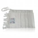 White Akrilan Tallit with White and Silver Stripes and Tallit Blessing