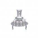 Silver Plated Kiddush Fountain with Diamonds, Grapevines and Raised Tray