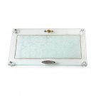 Glass Challah Board with White Motif