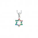 Star of David Pendant with Multi-Colored Rhinestones
