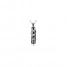 Glass Mezuzah with Silver “Yivarechecha” Engraved Ribbon