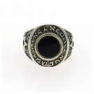 Sterling Silver Shema Yisrael Ring with Onyx Stone