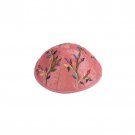 Yair Emanuel Pink Kippah with Colorful Tree Embroidery