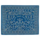 Yair Emanuel Embroidered Challa Cover in silver over Blue
