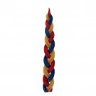 Safed Candles Havdalah Candle with Braids and Bright Colors