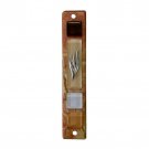 Stone Mezuzah with Large Gold Glass Plaques and Fiery Shin