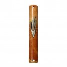 Rounded Stone Mezuzah with Large Hebrew Letter Shin