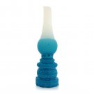 Safed Candles Havdalah Candle with Turquoise and White Sections and Lamp Design