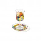 Yair Emanuel Glass Kiddush Cup Set with Jerusalem Vista