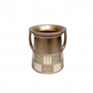 Gold Polyresin Washing Cup with Green and White Squares
