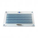 Glass Challah Board with Light and Dark Blue Motif