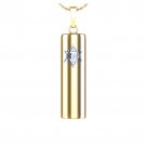 Bold Two-Tone 14k Gold Mezuzah Pendant with Chain