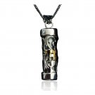 Traditionally Cut Silver Mezuzah Pendant with Artistic Chai