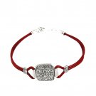 Leather Bracelet with Silver Plated 19th Century Persian Charm Amulet