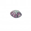 Yair Emanuel Pink & Sky Blue Cotton Hand Embroidered Kippah with Jerusalem Motif