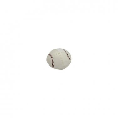 Four Section Textured Leather Kippah with Baseball Design